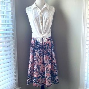 Antonio Melani Midi Floral A line Skirt EUC